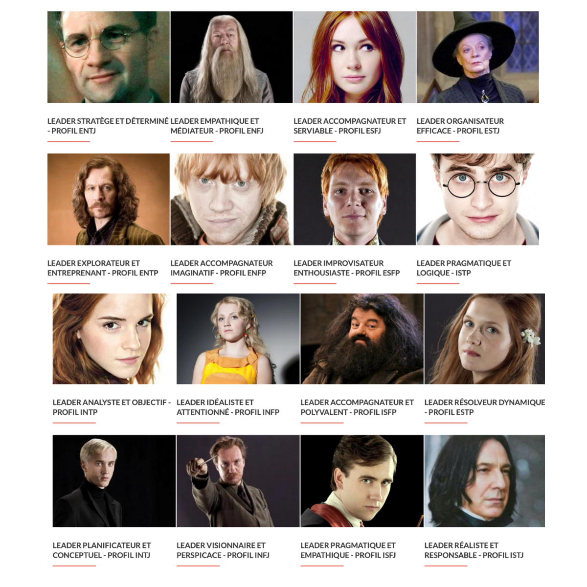 Profils de Personnalité MBTI